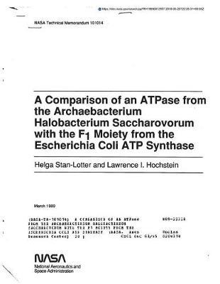 A Comparison of an Atpase from the Archaebacterium Halobacterium Saccharovorum with the F1 Moiety from the Escherichia Coli Atp Synthase