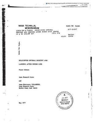 Helicopter Optimal Descent and Landing After Power Loss