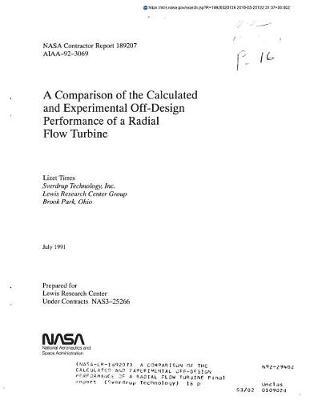 A Comparison of the Calculated and Experimental Off-Design Performance of a Radial Flow Turbine