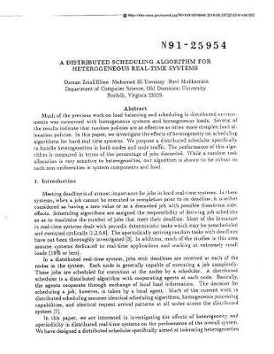 A Distributed Scheduling Algorithm for Heterogeneous Real-Time Systems