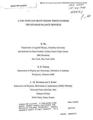 A Far-Wing Line Shape Theory Which Satisfies the Detailed Balance Principle