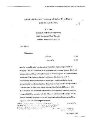 A Finite Difference Treatment of Stokes-Type Flows: Preliminary Report