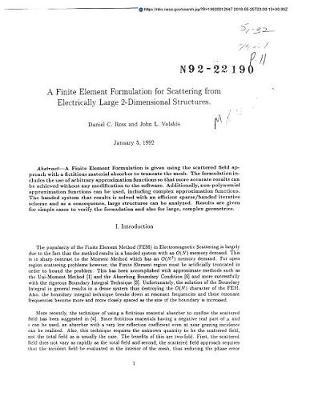 A Finite Element Formulation for Scattering from Electrically Large 2-Dimensional Structures