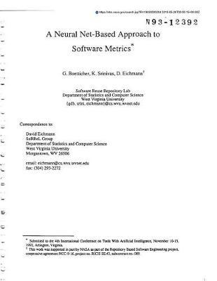 A Neural Net-Based Approach to Software Metrics