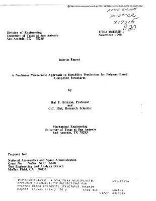 A Nonlinear Viscoelastic Approach to Durability Predictions for Polymer Based Composite Structures