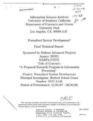 A Proposed Research Program in Information Processing