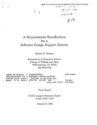 A Requirements Specification for a Software Design Support System