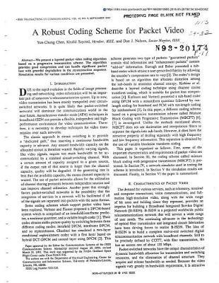 A Robust Coding Scheme for Packet Video