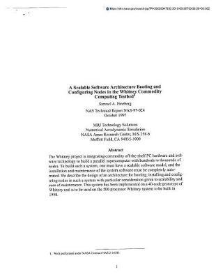 A Scalable Software Architecture Booting and Configuring Nodes in the Whitney Commodity Computing Testbed