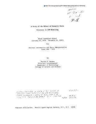 A Study of the Effect of Synoptic Scale Processes in Gcm Modelling