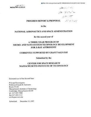 A Three-Year Program of Micro- And Nano-System Technology Development for X-Ray Astronomy