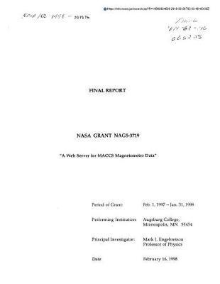 A Web Server for Maccs Magnetometer Data