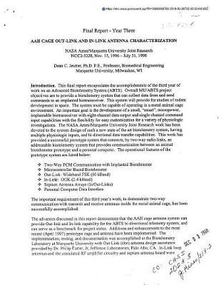 Aah Cage Out-Link and In-Link Antenna Characterization