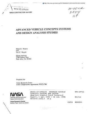 Advanced Vehicle Concepts Systems and Design Analysis Studies