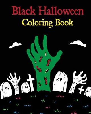 Black Halloween Coloring Book by Bee Book: 27 Unique Halloween Designs for Kids Adult Relaxation, Meditation, and Happines