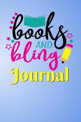 Books and Bling Journal: Light Blue Cover Wide Ruled School Homework Notation Supplies