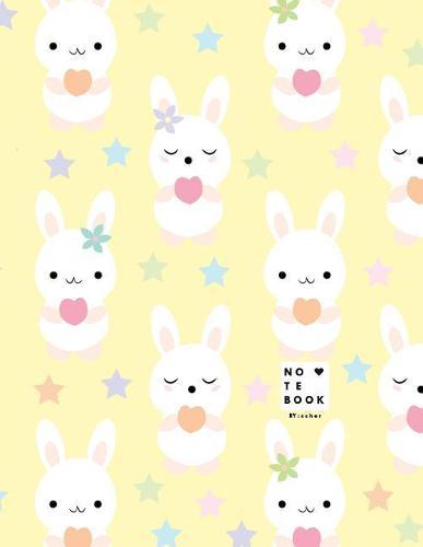 Notebook: Cute bunny on yellow cover and Dot Graph Line Sketch pages, Extra large (8.5 x 11) inches, 110 pages, White paper, Sketch, Draw and Paint