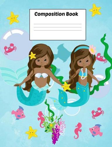 Composition Book: Twin Mermaids Aniyah And Sydney Write And Draw Picture Notebook / Dotted Midline Handwriting Guide / Early Childhood Primary Kindergarten to Grade 4 / Ocean Mermaid Series