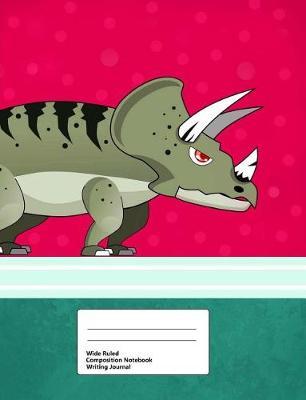 Wide Ruled Composition Notebook Writing Journal: 100 Pages Lined Paper, Blank Book, Best Paper Notebook, Doodle Journal, Cute Animal Designs Dinosaur for Boys Red