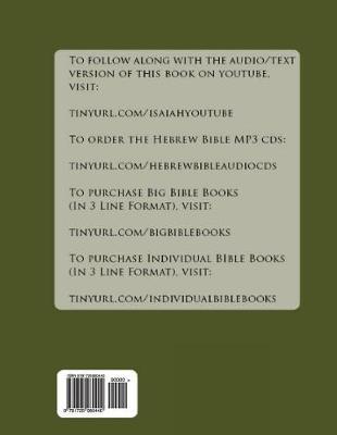 Isaiah: Hebrew Transliteration Translation: Hebrew, English Transliteration, and English Translation in 3 Line Format