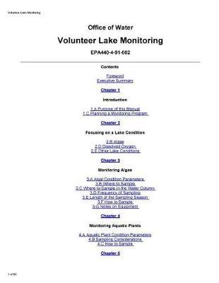 Volunteer Lake Monitoring Revised