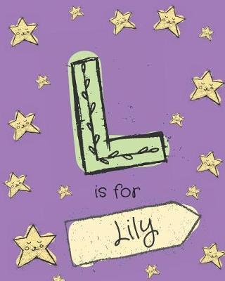 L is for Lily: Girls journal notebook with cartoon night stars theme and Letter L initial monogram. Great personalized girl's birthday gift.