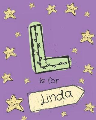 L Is for Linda: Girls Journal Notebook with Cartoon Night Stars Theme and Letter L Initial Monogram. Great Personalized Girl's Birthday Gift.