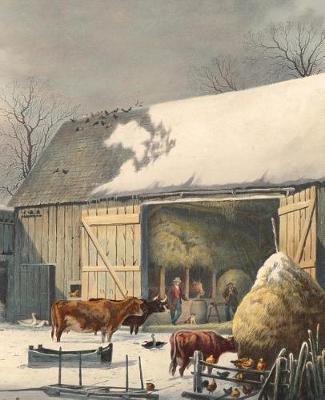 Vintage Winter Farm School Composition Book 130 Pages: (notebook, Diary, Blank Book)