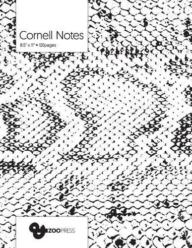 Cornell Notes: B&W Snake Skin Cover - Best Note Taking System for Students, Writers, Conferences. Cornell Notes Notebook. Large 8.5 x 11, 120 Pages. College Note Taking Paper, School Supplies.