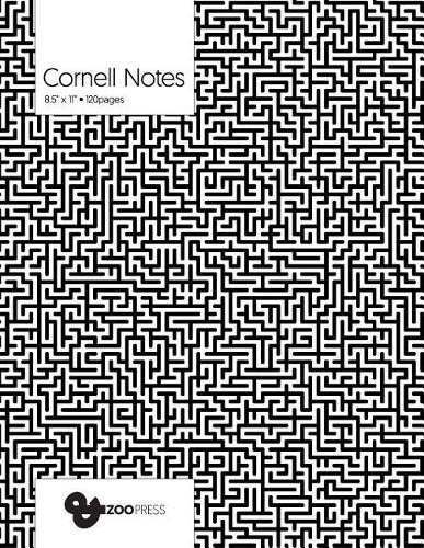 Cornell Notes: Maze Cover - Best Note Taking System for Students, Writers, Conferences. Cornell Notes Notebook. Large 8.5 x 11, 120 Pages. College Note Taking Paper, School Supplies.