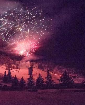 Winter Photo School Composition Book Double Fireworks Snow 130 Pages: (notebook, Diary, Blank Book)