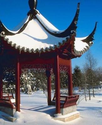 Winter Theme School Composition Book Snow Covered Pagoda 130 Pages: (notebook, Diary, Blank Book)