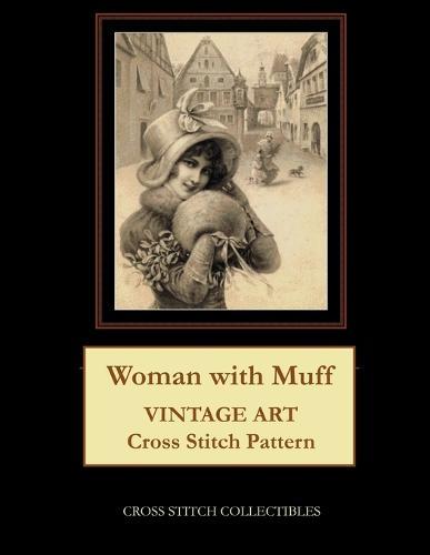Woman with Muff: Vintage Art Cross Stitch Pattern