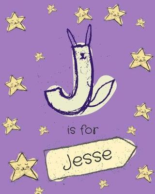 J is for Jesse: Girls journal notebook with cartoon night stars theme and Letter J initial monogram. Great personalized girl's birthday gift.