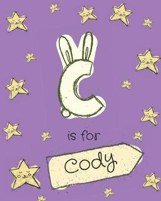 C is for Cody: Girls journal notebook with cartoon night stars theme and Letter C initial monogram. Great personalized girl's gift.