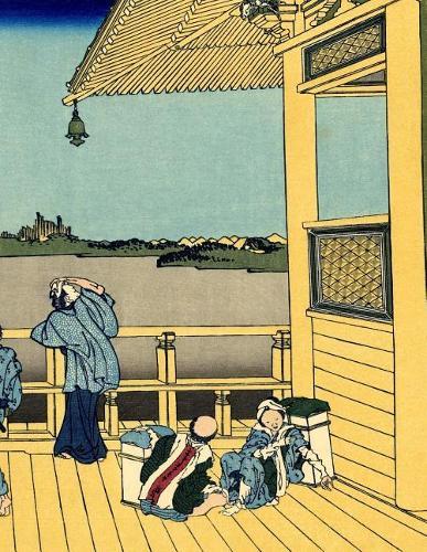 Japanese Writing Practice Book: Hokusai - Sazai Hall 500 Rakan temples Cover - Premium Kanji practice notebook - Genkouyoushi Paper - 110 pages