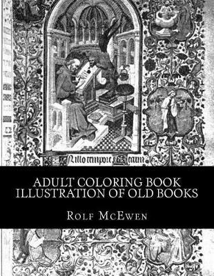 Adult Coloring Book - Illustration of Old Books