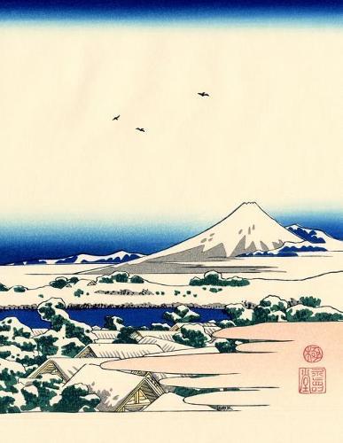 Japanese Writing Practice Book: Hokusai - Tea House at Koishikawa Cover - Premium Kanji practice notebook - Genkouyoushi Paper - 110 pages