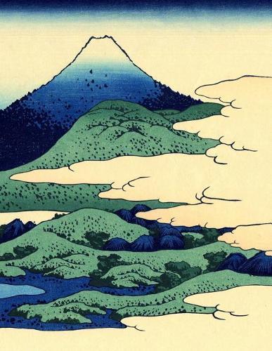 Japanese Writing Practice Book: Hokusai - Umegawa in Sagami Province Cover - Premium Kanji practice notebook - Genkouyoushi Paper - 110 pages