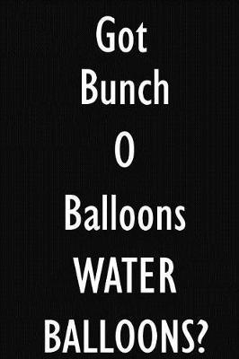 Got Bunch O Balloons WATER BALLOONS?: Bunch O Balloons WATER BALLOONS Diary Journal