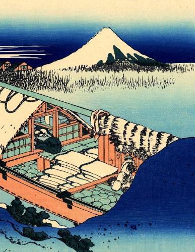 Japanese Writing Practice Book: Hokusai - Ushibori in the Hitachi Province Cover - Premium Kanji practice notebook - Genkouyoushi Paper - 110 pages