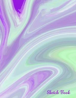 Sketch Book: Green and Purple Marble pattern cover, blank unlined paper for Sketching, Doodling, Drawing and Brainstorming - 109 pages - 8.5  x 11  size - Artist Notebook and Journal