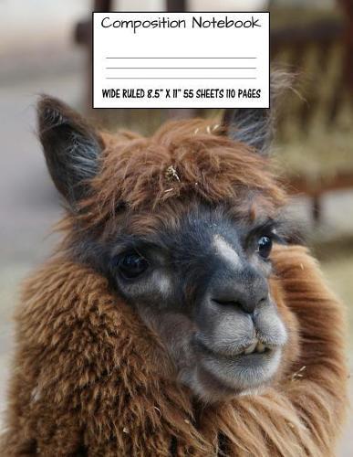 Composition Notebook: Wide Ruled Alpaca Cute Composition Notebook, Girl Boy School Notebook, College Notebooks, Composition Book, 8.5  x 11