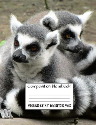 Composition Notebook: Wide Ruled Ring Tailed Lemur Cute Composition Notebook, Girl Boy School Notebook, College Notebooks, Composition Book, 8.5  x 11