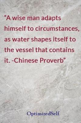 A wise man adapts himself to circumstances, as water shapes itself to the vessel that contains it. -Chinese Proverb: OptimizedSelf Journal Diary Notebook for Beautiful Women