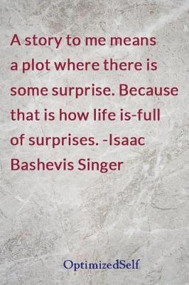 A story to me means a plot where there is some surprise. Because that is how life is-full of surprises. -Isaac Bashevis Singer: OptimizedSelf Journal Diary Notebook for Beautiful Women