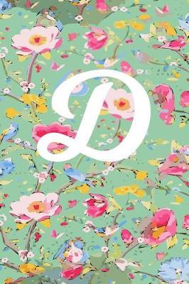 D: D Initial Blank Lined Journal with a floral cover, perfect gift for anyone!