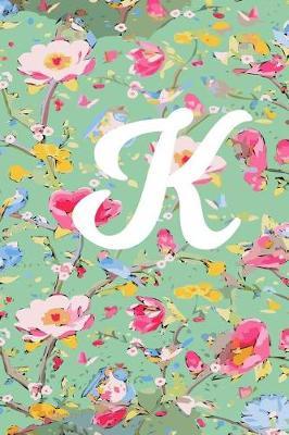 K: K Initial Blank Lined Journal with a floral cover, perfect gift for anyone!