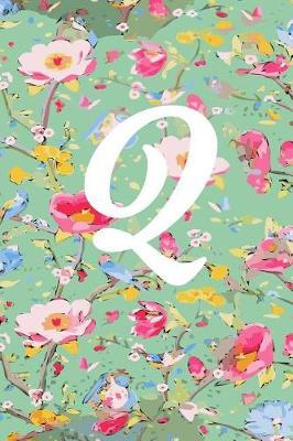 Q: Q Initial Blank Lined Journal with a Floral Cover, Perfect Gift for Anyone!