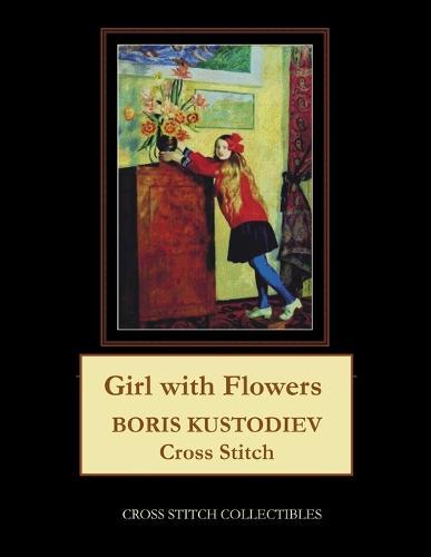 Girl with Flowers: Boris Kustodiev Cross Stitch Pattern